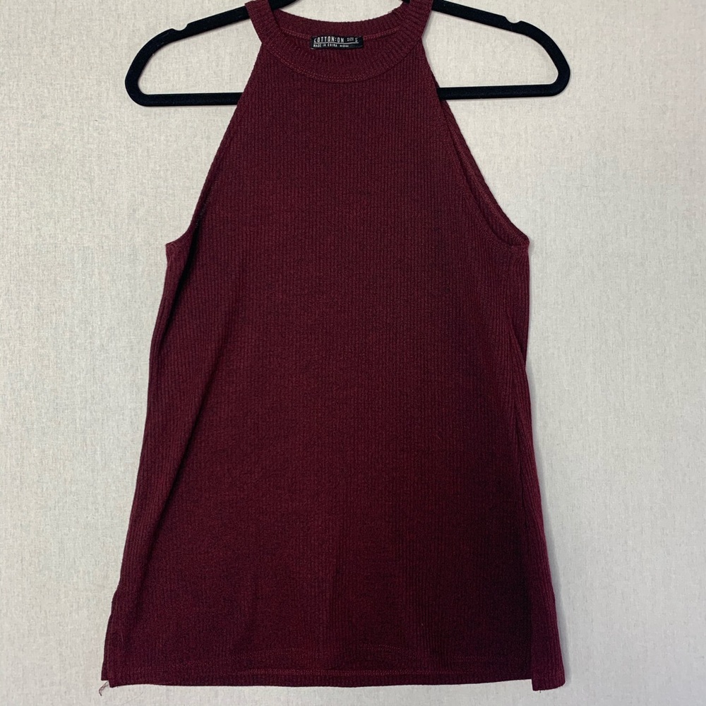 Burgundy knit tank